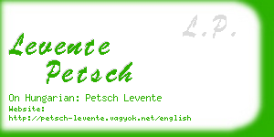levente petsch business card